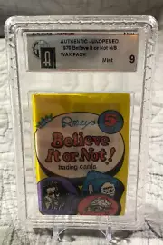 1970 Fleer Ripleys Believe It Or Not Wax Factory Sealed Pack Graded GAI 9 Scarce