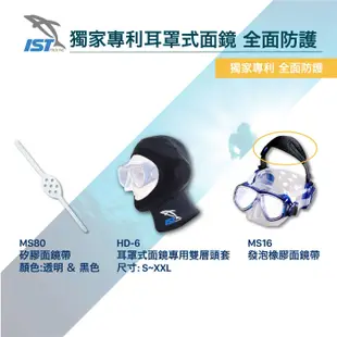 【台灣 IST】耳罩式面鏡(可配近視鏡片) Pro Ear.潛水蛙鏡.泳鏡/耳壓平衡通氣管_碳纖格紋_ME80-06
