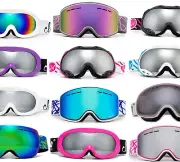 Women Ski Goggles Cloud 9 Snow Winter Anti Fog Dual Lens UV Protection w/Pouch