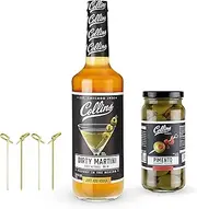 Collins Dirty Martini Kit, Gin Cocktail Mix, Stuffed Gourmet Olives, Drink Picks, Olive Brine Mixer, Home Bar Accessories, Home Bar Kit, Bartender Mixer, Drinking Gifts, Mixology Kit, Set of 3