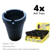 4x Black Portable Car Ash Tray Bin Holder Container Cigarette Butt Smoke Tobacco