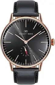 [August Berg] Serenity Noir Rose Gold | Black Leather - 40mm