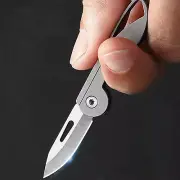 Mini Titanium Pocket Folding Blade Knife Outdoor Camping Survival Keychain