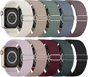 iXTRA 10 Pack Stretchy Nylon Bands Compatible with Apple Watch Band 38mm 40mm 41mm 42mm 44mm 45mm 46mm 49mm Women Men, Solo Loop Elastic Sport Straps for iWatch Series 10 9 8 7 6 5 4 3 SE/Ultra 1/2