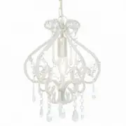 Ceiling Lamp with Beads White Round E14
