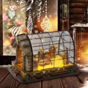 Lighted Christmas Village Greenhouse,animated Holiday Xmas Collectible Building