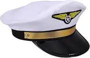 Men's Pilot Hat Stylish Cap for Costume Parties Airline Pilot Costume Accessory Adult and Women's Party Hat