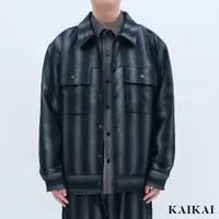 在飛比找momo購物網優惠-【KAI KAI】漸變條紋牛仔外套(男款/女款 漸層提花牛仔