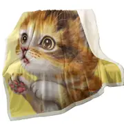 Lovely Cats Painting Curious Kitten Throw Blanket