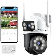 GENBOLT 3G/4G LTE Security Camera Outdoor No WiFi, Dual Lens Cellular CCTV Camera with Sim Card, PoE Surveillance Camera IP with Humanoid Tracking, Cloud Storage