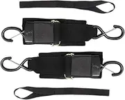 Dickly 2 Pieces Boat Trailer Tie Down Straps with Hooks with 2 Auxiliary Belt Heavy Duty for Trailing Boating Jet Ski Adjustable