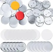 Aswalling 100 Sets Round Button Parts Blank Making Supplies 58mm Metal Button Badge Making Kits, Blank Pin Back Button Parts