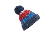 Beechfield Unisex Adults Corkscrew Knitted Pom Pom Beanie Hat (Chilli Blues) (One Size)