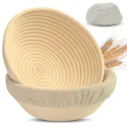 Banneton Bread Proofing Basket, Proofing Basket Set of 2, 9 inch Round Bannet...