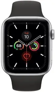 Apple Watch Series 5 - 32GB - GPS - 40mm - Silver - Aluminum - Black - Sport Band - Rubber - Refurbished (Excellent Condition)