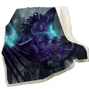 Fantasy Design Talisman Purple Dragon Throw Blanket