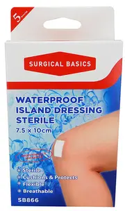 Surgical Basics Waterproof Dressing 5 Piece 7.5 X 10cm