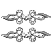 Cloak Clasp, 2 Pairs Sew on Fasteners Hook and Eyes Clasps(Metallic Black)