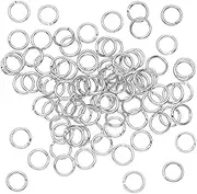 100pcs Silver Strong No Fade 304 Stainless Steel Open Split Jump Rings Connector Loop (10mm x 1mm)