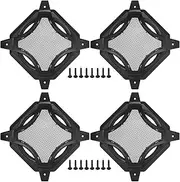 X AUTOHAUX Universal 6" Car Speaker Grills Cover Mesh Square 6 Inch Audio Speaker Subwoofer Guard Protector Case with Screws Iron Black - Pack of 4