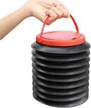 Foldable Car Trash Can,4L Folding Trash Bucket with Adhesive Pad and Lid | Folding Umbrella Bucket with Lid and Adhesive Pad Handle Design for Truck
