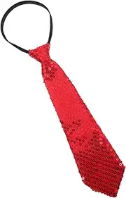 [TOYANDONA] Party Tie Neck Pin Tie Necklace Bandana Brooch Sequin Bow Kit Costume Neckties Decoration Party Props Fashion Necktie Photo Props Red Sequins