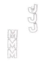 Marc Jacobs MJ Crystal-embellished Drop Earrings - Silver ONE SIZE