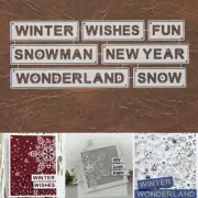 New Year Wishes Block Sentiment Words Cutting Dies – Winter Fun Wonderland Snow+