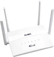 KuWFi 4G LTE CPE WiFi Router 300Mbps Wireless Router Wide Coverage with 4 High gain External Antennas SIM Slot Up to 32 Users