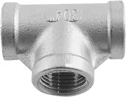Tee Pipe Fitting T-Pipe 1/2BSP Female Threaded Hose Connector Adapter 3 Way Tee T Pipe Fitting Stainless Steel Female Tee