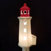 White And Red Lighthouse Night Light