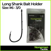Long Shank Bait Holder, Fishing Hooks, Chemically Sharpened - Norsemen Tackle