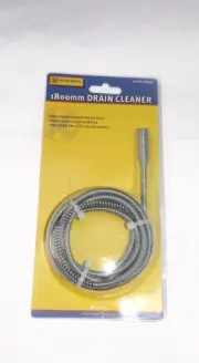 DRAIN CLEANER 1800MM FOR CLEANING BLOCKED WASTE PIPES HAIR UNBLOCKER