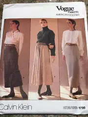 VOGUE AMERICAN DESIGNER #1790 - Calvin Klein - LADIES SKIRT PATTERN 10 FF