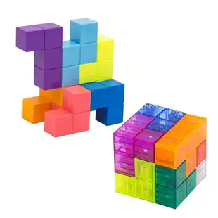 磁力七巧板魯班異形魔方立方體索瑪方塊俄羅斯方塊積木拼圖玩具