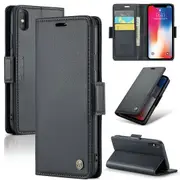 CaseMe iPhone Xs Max Folio Wallet Case Cover Apple Side Closure XsMax [Black]
