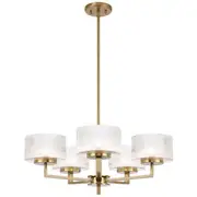 Moreno 5 Lights Pendant Gold Modern Clear Glass Ceiling Telbix Lighting