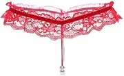 [LJGYYDS] Charm Chain Sexy Women Pearl Panties Lace G String Temptation Underwear Ladies Thong Lingerie for Women
