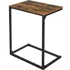 Bed Table C Shaped Couch Desk Coffee Snack Tray Stand Sofa Side End Table, Brown
