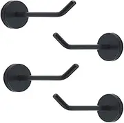 NELXULAS Classic Black Stainless Steel Heavy Duty Coat Hook, Durable Robe Hanger Wall Mount Hook, Perfect Touch Your Bathroom, Bedroom, Closets, Wardrobe, Kitchen (5", 4 PCS)