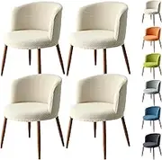 Round Curved Dining Chair Covers 1/2/4/6 PCS High Stretch Dining Chair Slipcovers Bedroom Low Back Makeup Chair Covers Washable Seat Chair Protectors for Hotel Office Cafe (Color : White, Size : 4pc