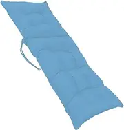 Chair Cushions for Outdoor Waterproof High Back Seat Cushion Thicken Patio Soft Rocking Chairs Pad Fade Resistant Chair Seat Pads with Ties,for Lounger Garden Furniture(Light Blue)