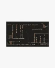 90' x 150' | Machine Washable Runner Rug | Kid & Pet Friendly | Indoor Rug | Nisa Ink Black Rug by Architectural Digest | Ruggable