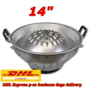 1 Set Thai Mookata Korean Grill Pan 14" Aluminium Barbecue STEAK With Stove