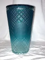 Starbucks 16oz Spring Jeweled Blue Green Gradient Ombré Tumbler w/Lid No Straw