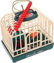 Yardwe Sound Activated Birdcage Interactive Voice Responsive Bird with Realistic Sounds and Light Effects for Engaging Outdoor Fun Unique Desktop Decoration