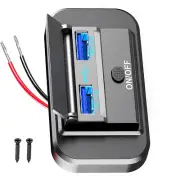 12-24V RV USB Wall Outlet QC 3.0 Car Charger Power Socket Adapter Panel W/ LED