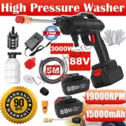 Cordless Electric High Pressure Washer Water Spray Gun Car Cleaner 88V 2 Battery
