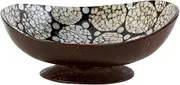 47th & Main Decorative Bowls Shell Inlaid Boho Bowl for Home Décor, 5" L x 4.5" W x 1.5" H, Patterned Inlay