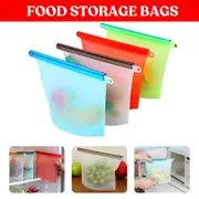 Reusable Silicone Food Storage Bags Leak proof Microwave Freezer Freshness Safe
